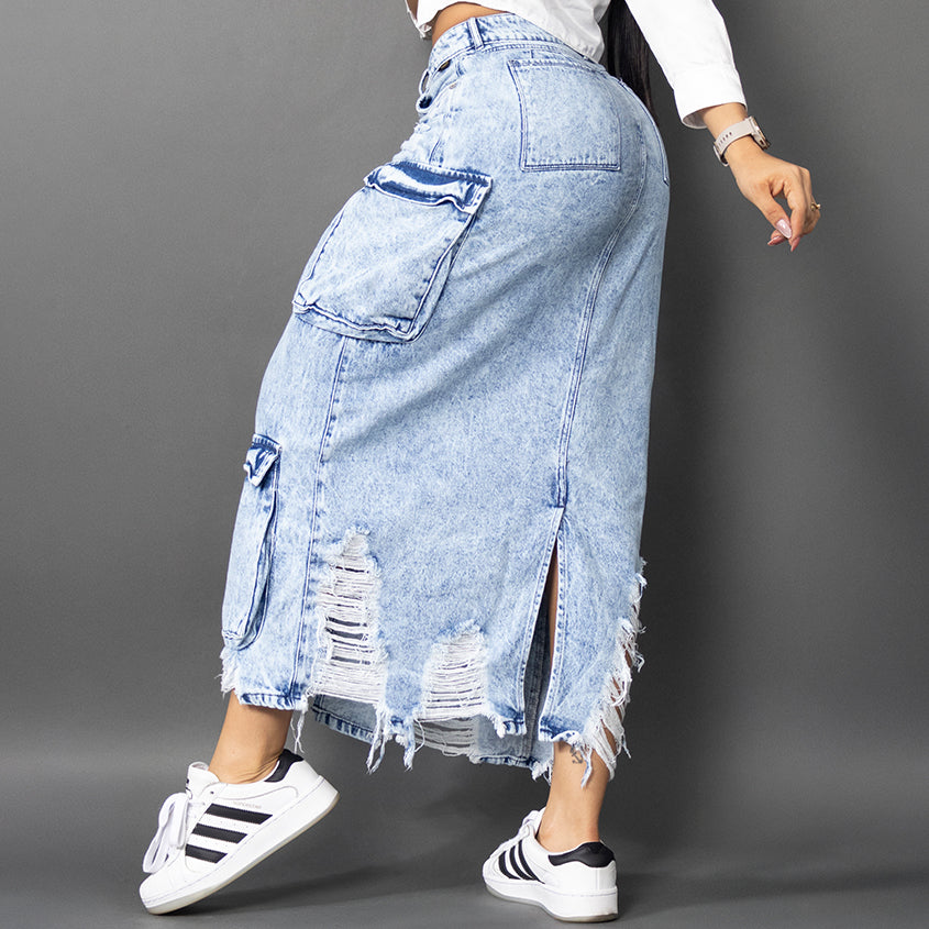 Maxifalda Cargo tono hielo ref 7037