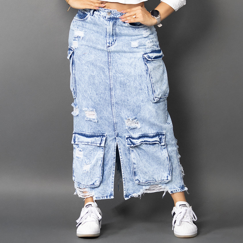 Maxifalda Cargo tono hielo ref 7037