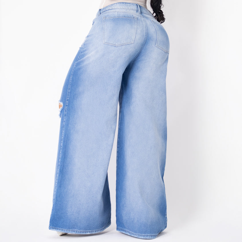 Jeans baggy tono claro ref 7019
