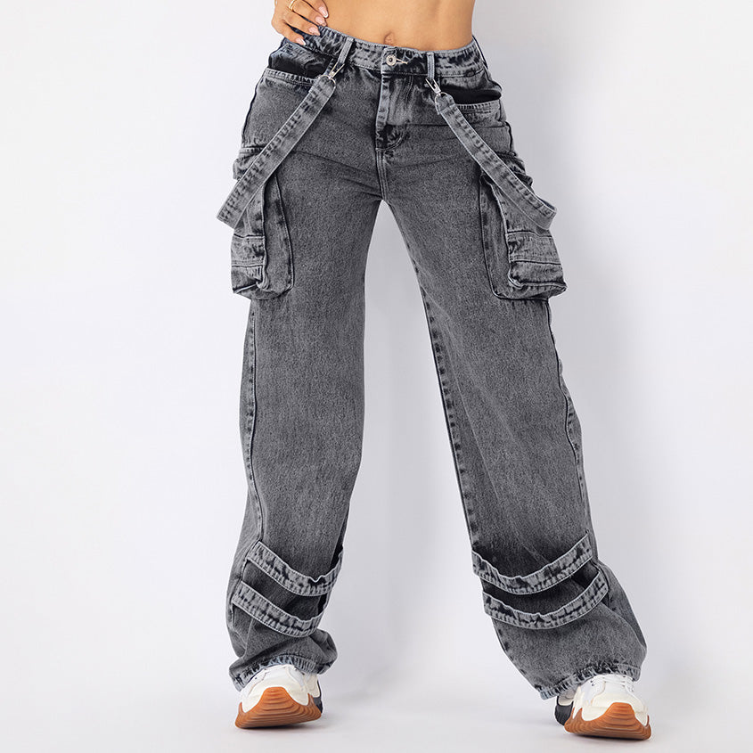 Jeans cargo tono medio ref 7000