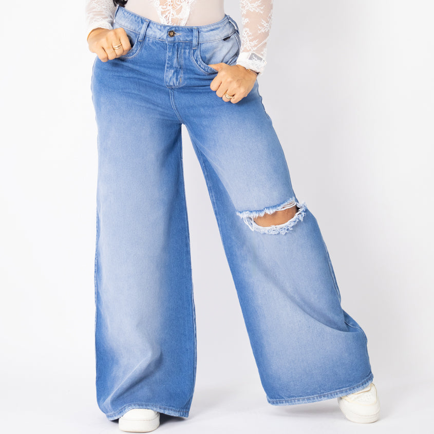Jeans baggy tono claro ref 7019