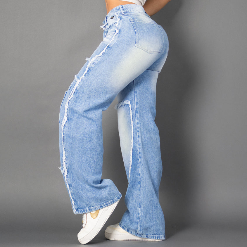 Jeans baggy tono claro ref 7038