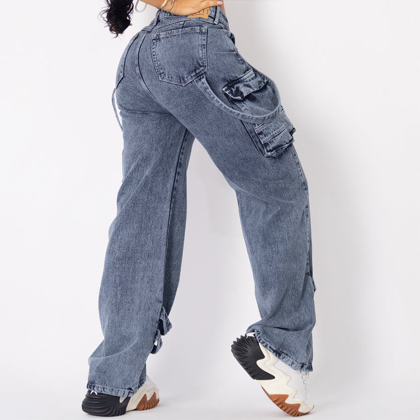 Jeans cargo tono medio ref 7000