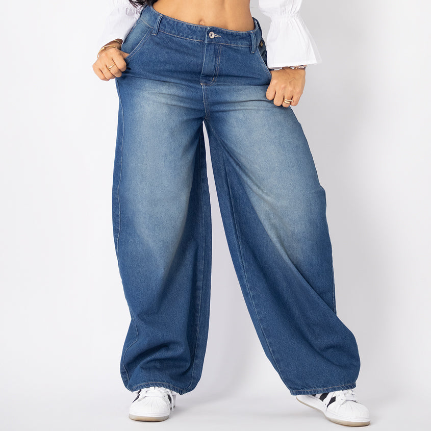Jeans ballon tono claro ref 7014