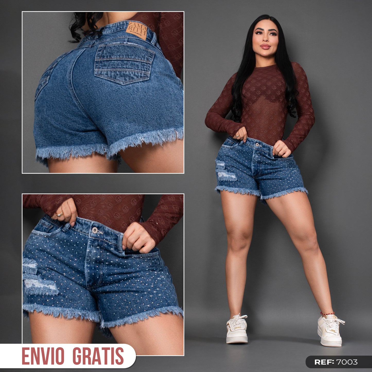 Short tono medio brillos ref 7003