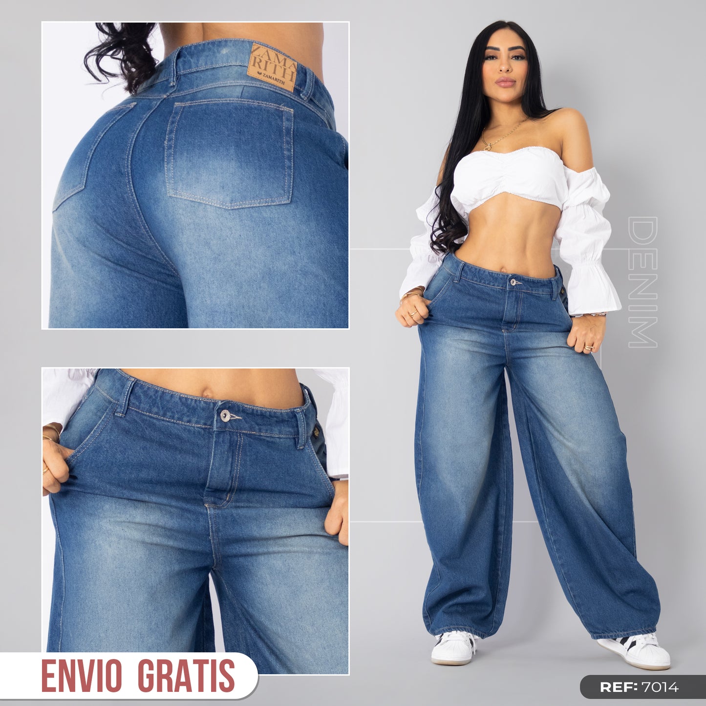 Jeans ballon tono claro ref 7014