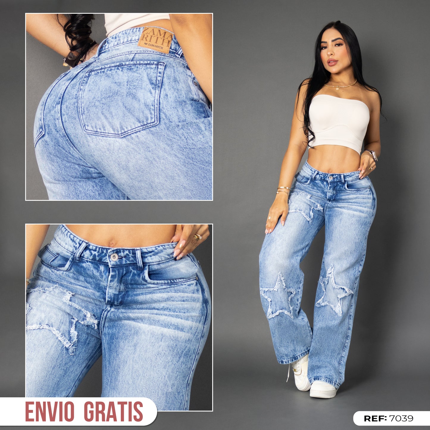 jeans baggy star tono claro ref 7039