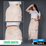 Falda cargo beige ref 7134-1