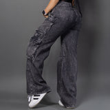 Jeans cargo humo ref 7079