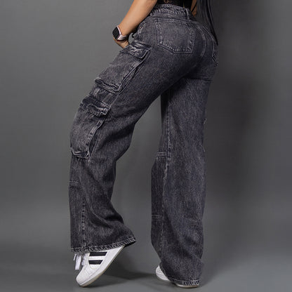 Jeans cargo humo ref 7079