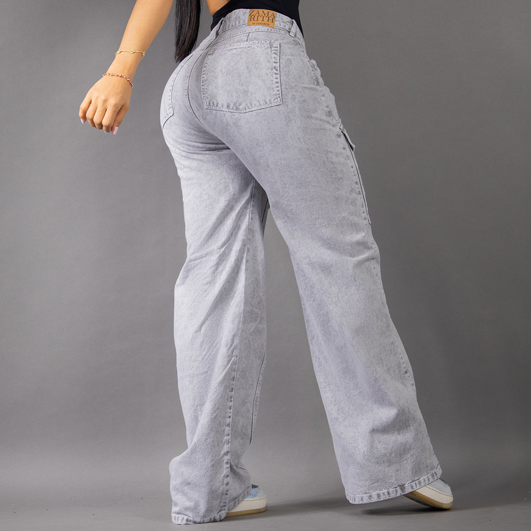 Jean Cargo Wide Grey