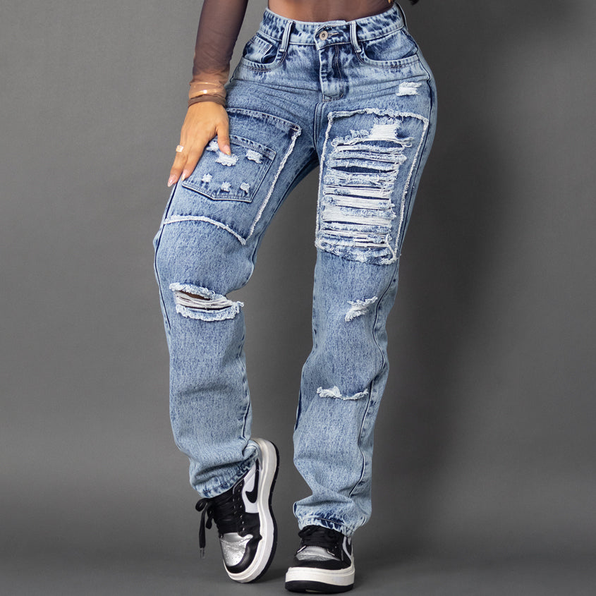 Jeans cargo tono oscuro ref 7005
