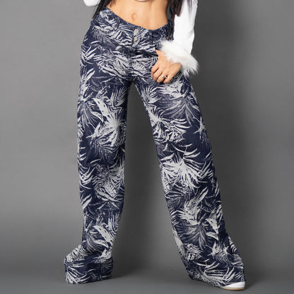 Jeans wide flare flower ref 7032