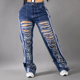Jean Power Stripes Destroyed 6098