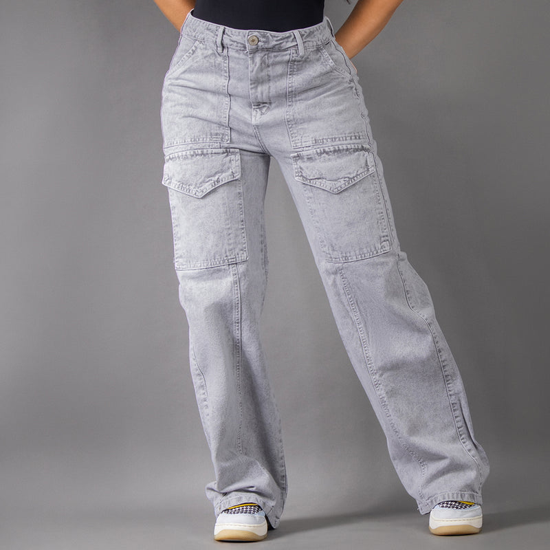 Jean Cargo Wide Grey