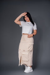 Falda cargo beige ref 7134-1