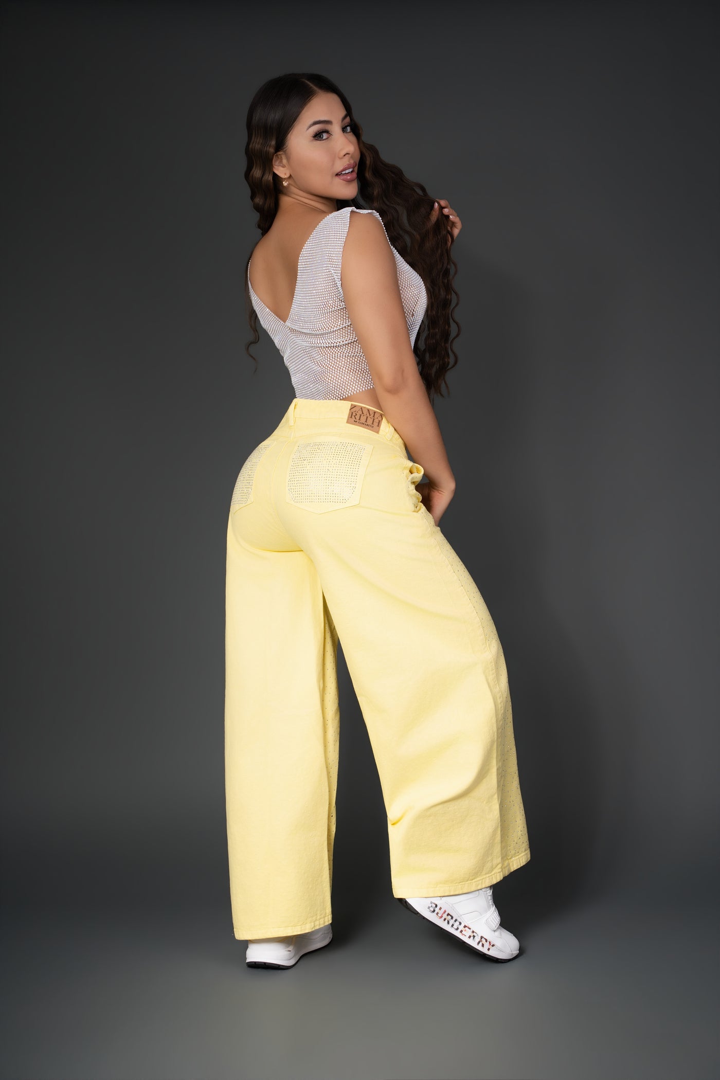 jeans baggy amarillo ref 7129