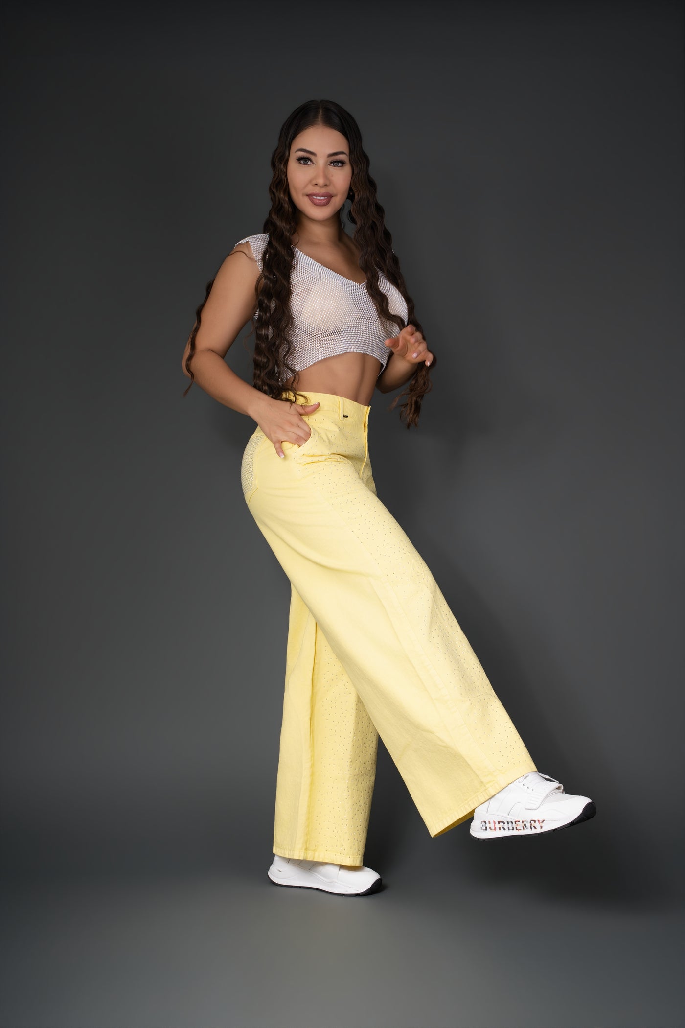 jeans baggy amarillo ref 7129