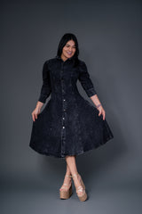 Vestido Denim Noir Elegance ref 7096-1