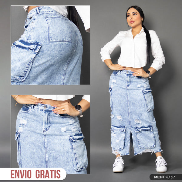 Maxifalda Cargo tono hielo ref 7037