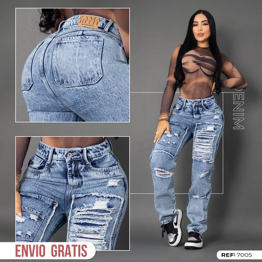 Jeans cargo tono oscuro ref 7005