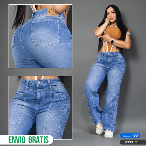 Jean bota ancha con brillos “AFTERGLOW” – Ref. 7151