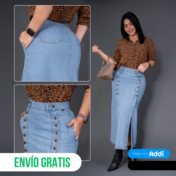 Falda tono claro clara 7137