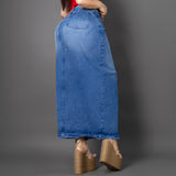 Maxifalda denim azul ref 8052