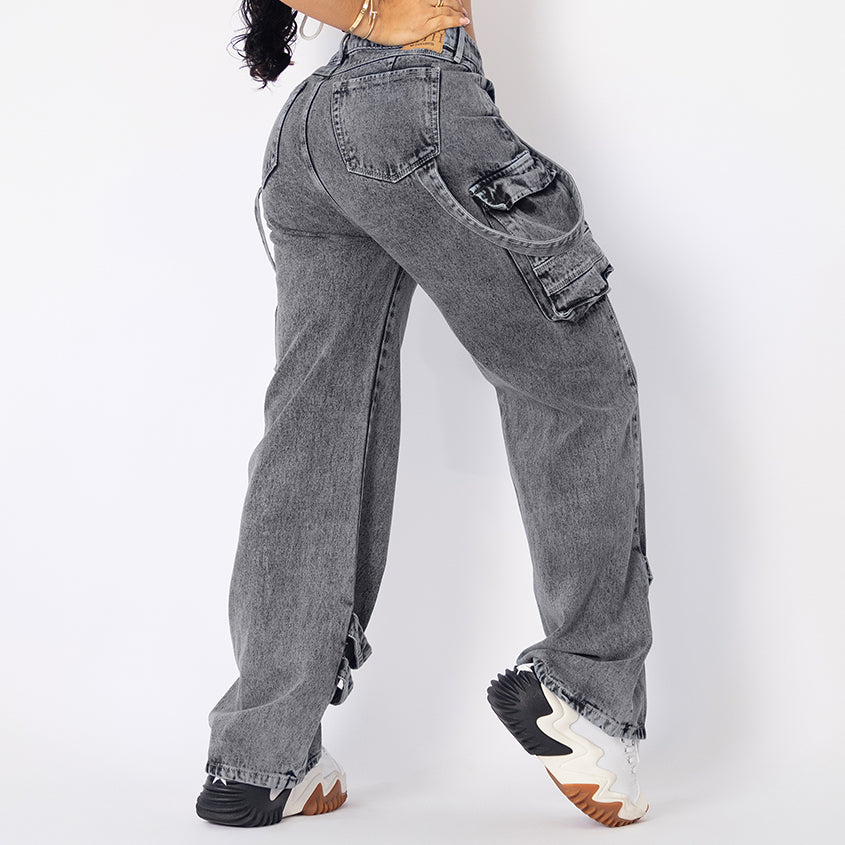 Jeans cargo tono medio ref 7000