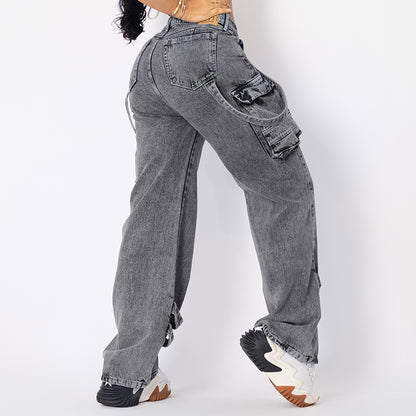 Jeans cargo tono medio ref 7000