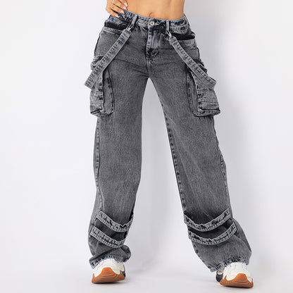 Jeans cargo tono medio ref 7000