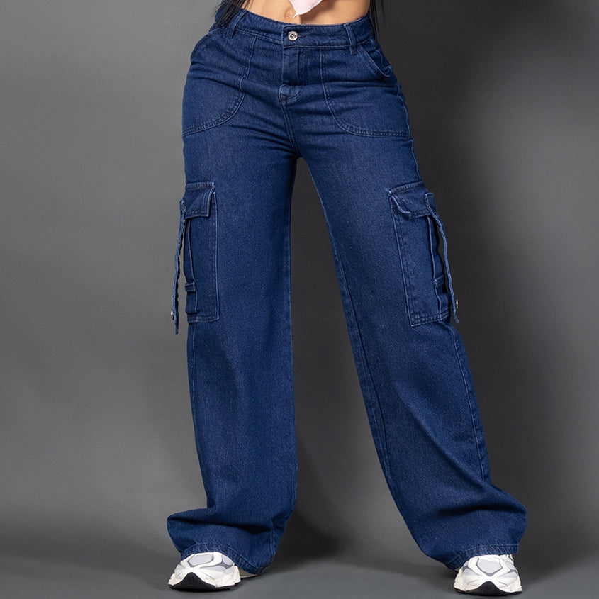Jeans cargo tono medio ref 7112