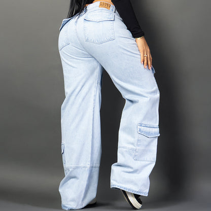 Jeans cargo tono claro ref 7080