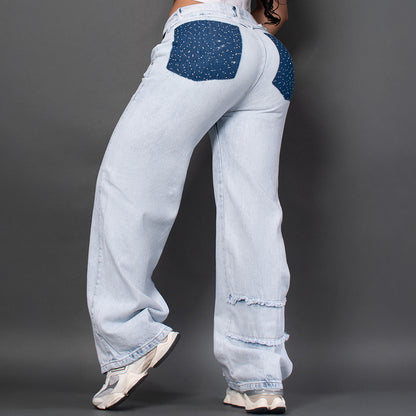 Jeans Brillos tono hielo ref 7075