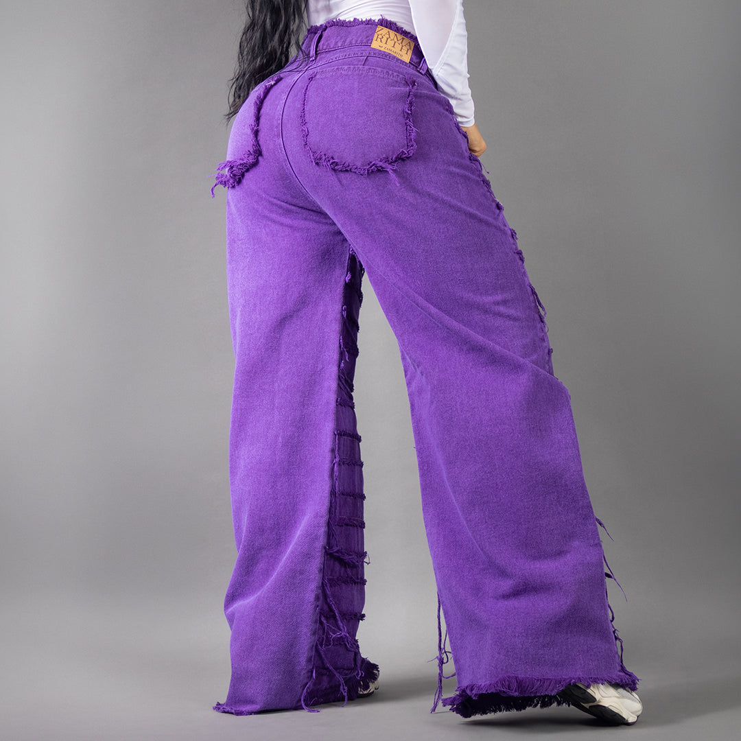 Jean Wide Leg Unravel Amatista