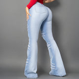 Jeans bota campana tono claro ref 7052