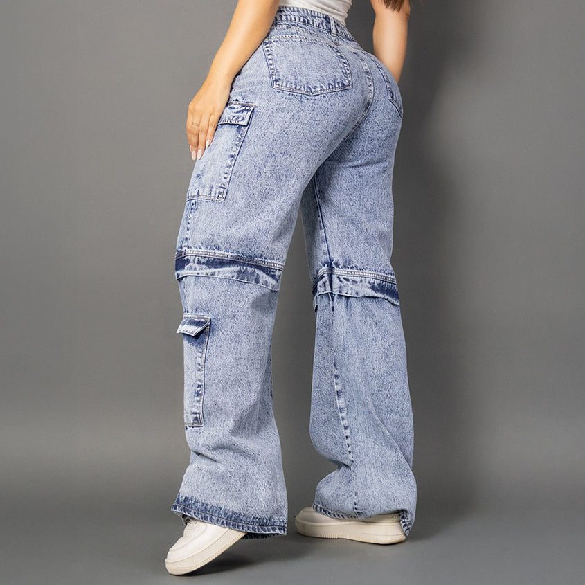 Jeans cargo tono medio ref 7069
