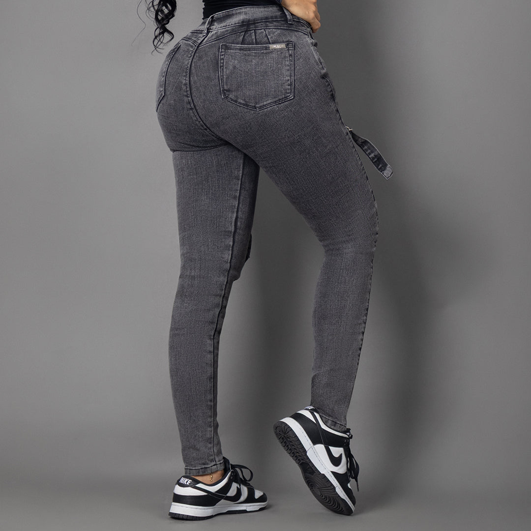 Jeans denim cargo humo ref 8016