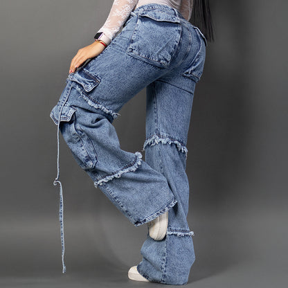 Jeans cargo tono medio ref 7072