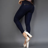 Jeans 3 botones tono oscuro ref 7033