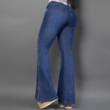 Jeans bota campana brillos 7012