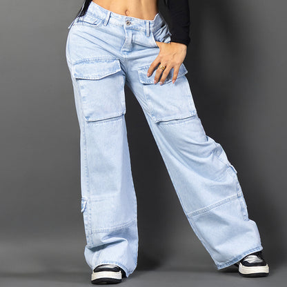 Jeans cargo tono claro ref 7080