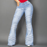 Jeans bota campana tono claro ref 7052