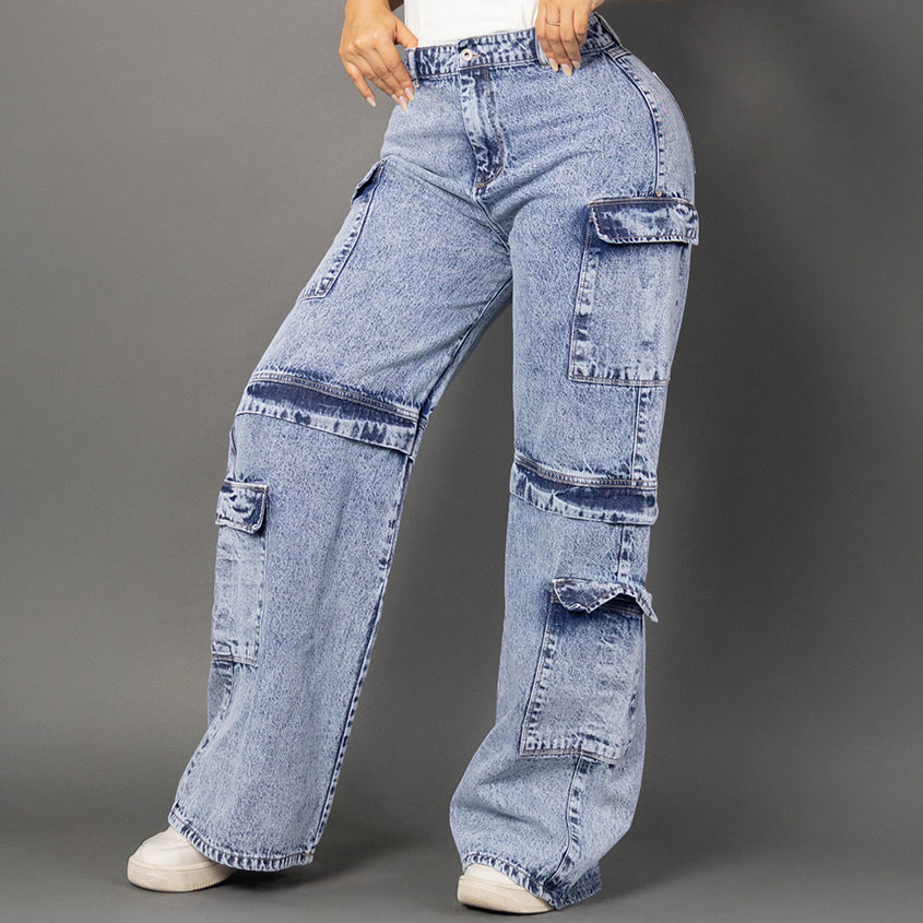 Jeans cargo tono medio ref 7069