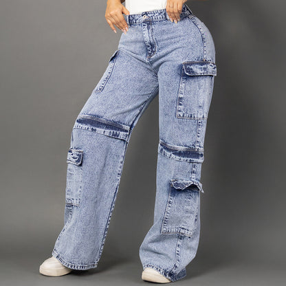 Jeans cargo tono medio ref 7069