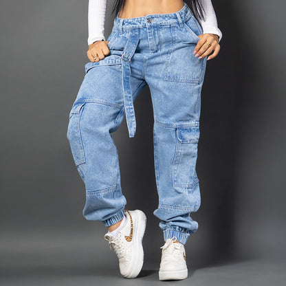 Jeans cargo tono medio  ref 7077