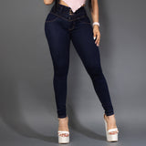 Jeans 3 botones tono oscuro ref 7033