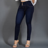 jeans 3 botones tono oscuro ref 7102