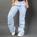 Jeans cargo tono hielo ref 7073