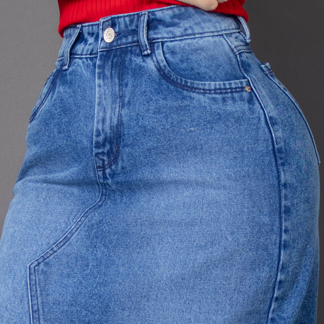 Maxifalda denim azul ref 8052